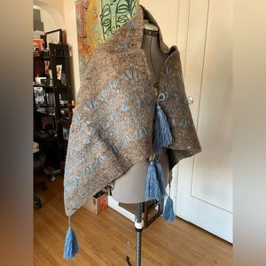 Handmade Mexican wool cape.
